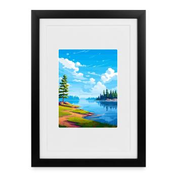 Lake Arrowhead Kalifornien Reise Poster Souvenir - Gerahmtes Poster (27 × 37 cm) - Schwarz - Vorne