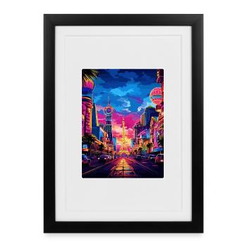 Las Vegas Nevada Travel Poster Souvenir Paint WPA - Framed poster (27 × 37 cm) - black - Front