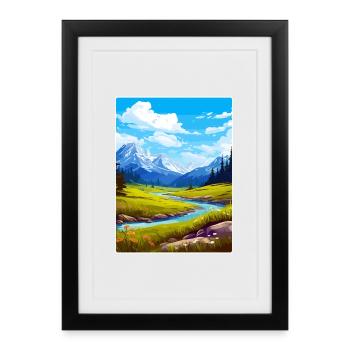Glacier County Montana Affiche de voyage Souvenir WPA - Affiche encadrée (27 × 37 cm) - noir - Devant