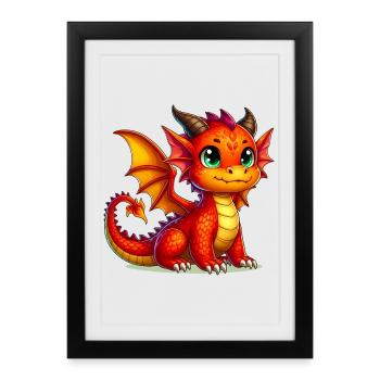 Dragon - Affiche encadrée (27 × 37 cm) - noir - Devant