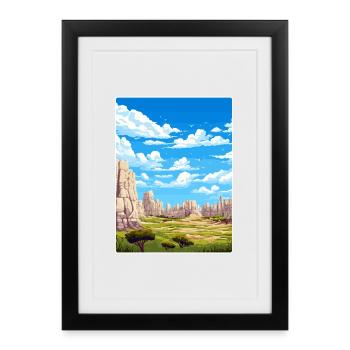 Carlsbad Caverns Kalifornien Reiseposter Souvenir - Gerahmtes Poster (27 × 37 cm) - Schwarz - Vorne