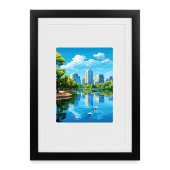Orlando Beach Florida City Travel Poster Souvenir - Framed poster (27 × 37 cm) - black - Front