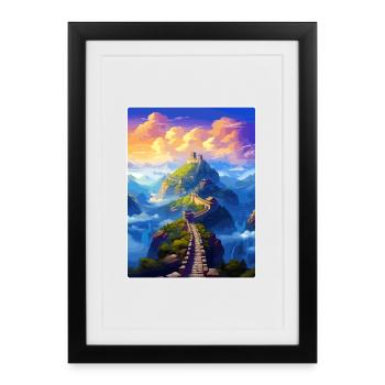 Great of China Travel Poster Souvenir Painting WPA - Framed poster (27 × 37 cm) - black - Front