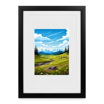 Denali National Park Alaska Travel Poster Souvenir - Framed poster (27 × 37 cm) - black - Front