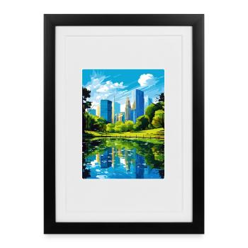 New York State Travel Poster Souvenir Painting WPA - Framed poster (27 × 37 cm) - black - Front