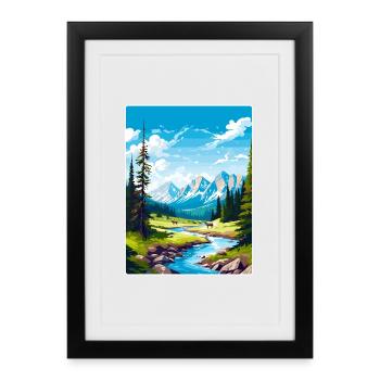 Parc national Banff Canada Affiche de voyage souvenir - Affiche encadrée (27 × 37 cm) - noir - Devant