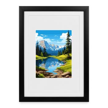 Carte de voyage du parc national des montagnes du Colorado - Affiche encadrée (27 × 37 cm) - noir - Devant