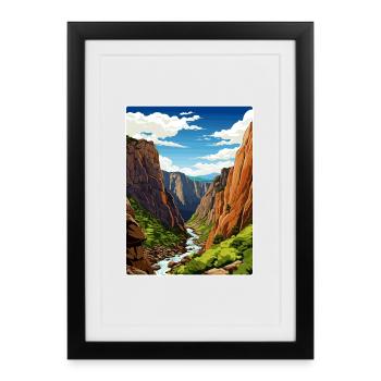 Affiche de voyage du parc national du Black Canyon Colorado - Affiche encadrée (27 × 37 cm) - noir - Devant