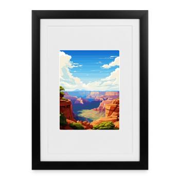 Parc national du Grand Canyon, Arizona, Affiche de voyage - Affiche encadrée (27 × 37 cm) - noir - Devant
