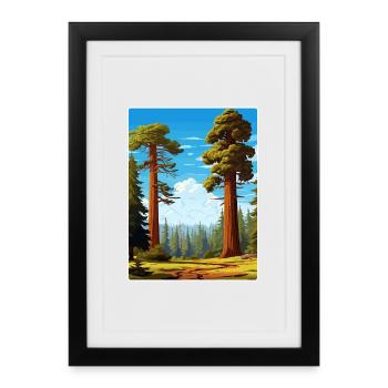 Parc national de Sequoia Californie Affiche de voyage WPA - Affiche encadrée (27 × 37 cm) - noir - Devant