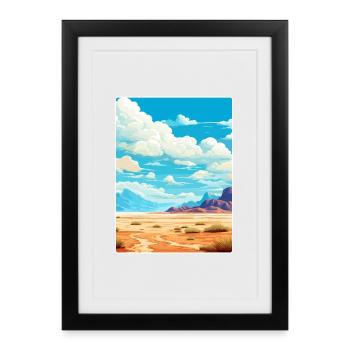Carte de voyage californienne du parc national de la Vallée de la Mort - Affiche encadrée (27 × 37 cm) - noir - Devant