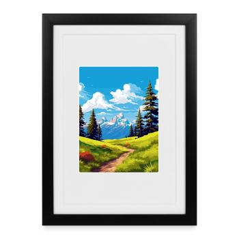 Affiche de voyage souvenir du parc national de Grand Teton - Affiche encadrée (27 × 37 cm) - noir - Devant