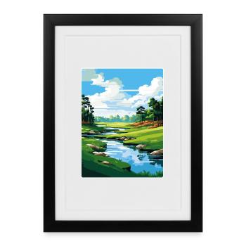 Augusta Golf Course Vintage Travel Poster Souvenir - Framed poster (27 × 37 cm) - black - Front