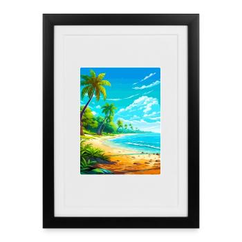Bahamas Caraïbes Voyage Affiche Souvenir Peinture WPA - Affiche encadrée (27 × 37 cm) - noir - Devant
