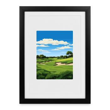 Tpc San Antonio Golf Voyage Poster Souvenir WPA - Affiche encadrée (27 × 37 cm) - noir - Devant