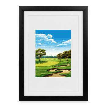 Tpc San Antonio Golf Voyage Poster Souvenir WPA - Affiche encadrée (27 × 37 cm) - noir - Devant