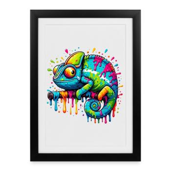 Caméléon - Affiche encadrée (27 × 37 cm) - noir - Devant