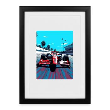 Mexico Circuit Motorsport Race Travel Poster WPA - Framed poster (27 × 37 cm) - black - Front