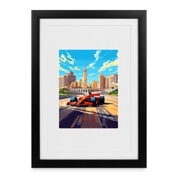 Circuit de Bakou Motorsport Race Azerbaïdjan Voyage WPA - Affiche encadrée (27 × 37 cm) - noir - Devant