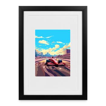 Circuit de Barcelone Motorsport Race Espagne Voyage WPA - Affiche encadrée (27 × 37 cm) - noir - Devant