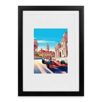 Circuit de Barcelone Motorsport Race Espagne Voyage WPA - Affiche encadrée (27 × 37 cm) - noir - Devant