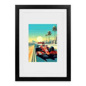 Abu Dhabi Circuit Motorsport Race Uae Travel Card - Framed poster (27 × 37 cm) - black - Front