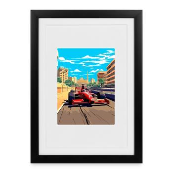 Circuit de Barcelone Motorsport Race Espagne Voyage WPA - Affiche encadrée (27 × 37 cm) - noir - Devant