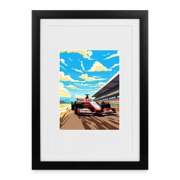 Silverstone Circuit Motorsport Race Angleterre Voyage - Affiche encadrée (27 × 37 cm) - noir - Devant
