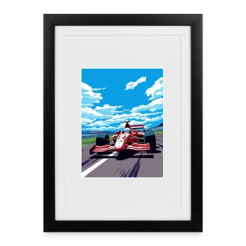 Circuit de Suzuka Motorsport Race Japon Peinture WPA - Affiche encadrée (27 × 37 cm) - noir - Devant
