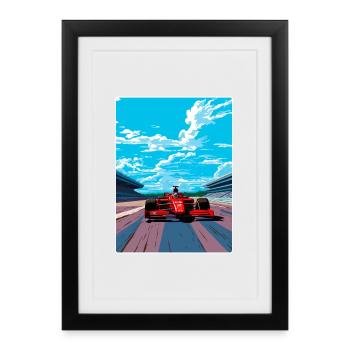 Hockenhem Circuit Motorsport Race Allemagne - Affiche encadrée (27 × 37 cm) - noir - Devant