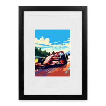 Monza Circuit Motorsport Race Italy Travel Poster - Framed poster (27 × 37 cm) - black - Front