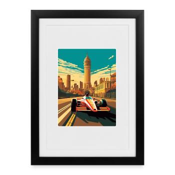 Melbourne Circuit Motorsport Race Australie - Affiche encadrée (27 × 37 cm) - noir - Devant