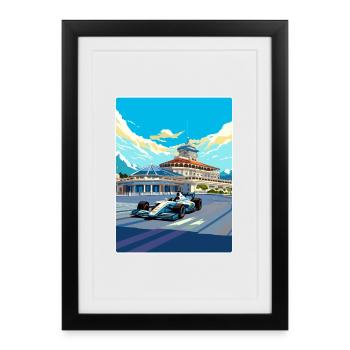 Circuit de Sotchi Motorsport Race Russian Travel Card - Affiche encadrée (27 × 37 cm) - noir - Devant