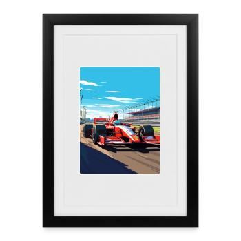 Melbourne Circuit Motorsport Race Australie - Affiche encadrée (27 × 37 cm) - noir - Devant