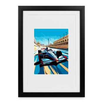 Affiche de voyage du circuit de Jerez Motorsport Race Espagne - Affiche encadrée (27 × 37 cm) - noir - Devant