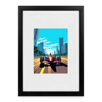 Circuit de Sao Paulo Motorsport Race Brésil Voyage - Affiche encadrée (27 × 37 cm) - noir - Devant