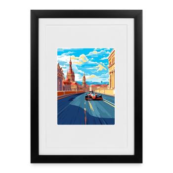 Budapest Circuit Motorsport Race Hungary Travel - Framed poster (27 × 37 cm) - black - Front