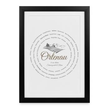 Ortenau - bi uns deheim - 51 Villes et Communes - Affiche encadrée (27 × 37 cm) - noir - Devant