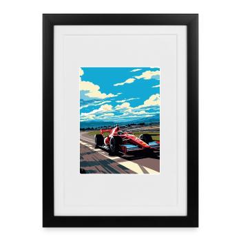 Suzuka Circuit Motorsport Race Japan Travel Poster - Framed poster (27 × 37 cm) - black - Front