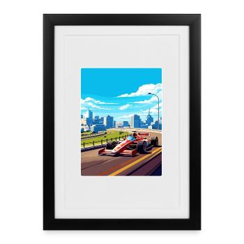 Montreal Circuit Motorsport Race Canada Travel WPA - Framed poster (27 × 37 cm) - black - Front