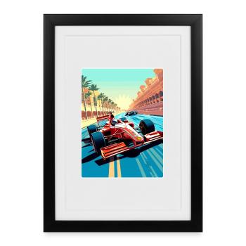 Abu Dhabi Circuit Motorsport Race Uae Travel Card - Framed poster (27 × 37 cm) - black - Front
