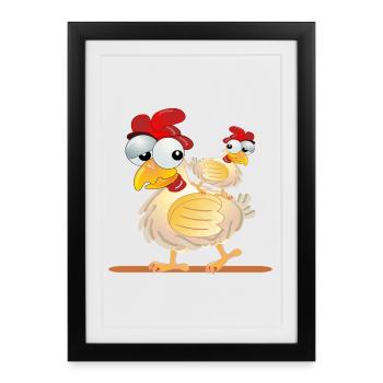 CHICKENS COSTUMES COUPLES - Framed poster (27 × 37 cm) - black - Front