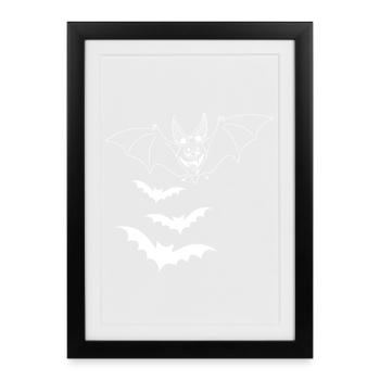 Weiße Vampirfledermaus - Gerahmtes Poster (27 × 37 cm) - Schwarz - Vorne
