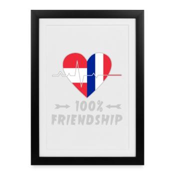 L'Autriche et la France : une amitié à 100 % - Affiche encadrée (27 × 37 cm) - noir - Devant