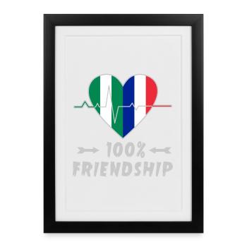 Le Nigeria et la France, une amitié à 100 % - Affiche encadrée (27 × 37 cm) - noir - Devant