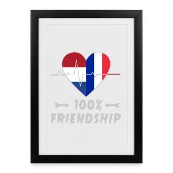 Netherlands and France 100% friendship - Framed poster (27 × 37 cm) - black - Front