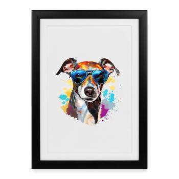 Carillon éolien avec lunettes de soleil - Affiche encadrée (27 × 37 cm) - noir - Devant