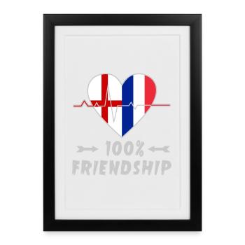 England and France 100% friendship - Framed poster (27 × 37 cm) - black - Front