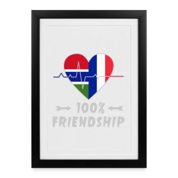 Gambie et France : amitié à 100 % - Affiche encadrée (27 × 37 cm) - noir - Devant