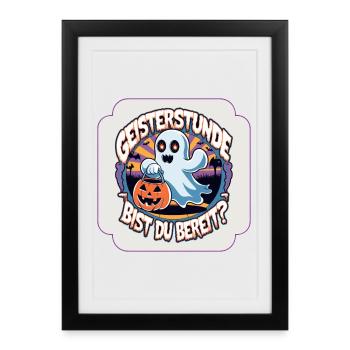Halloween Ghost Witching Hour - Are You Ready? - Framed poster (27 × 37 cm) - black - Front
